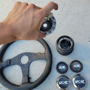 Momo steering wheel 360mm, boss hub kit, XXR caps